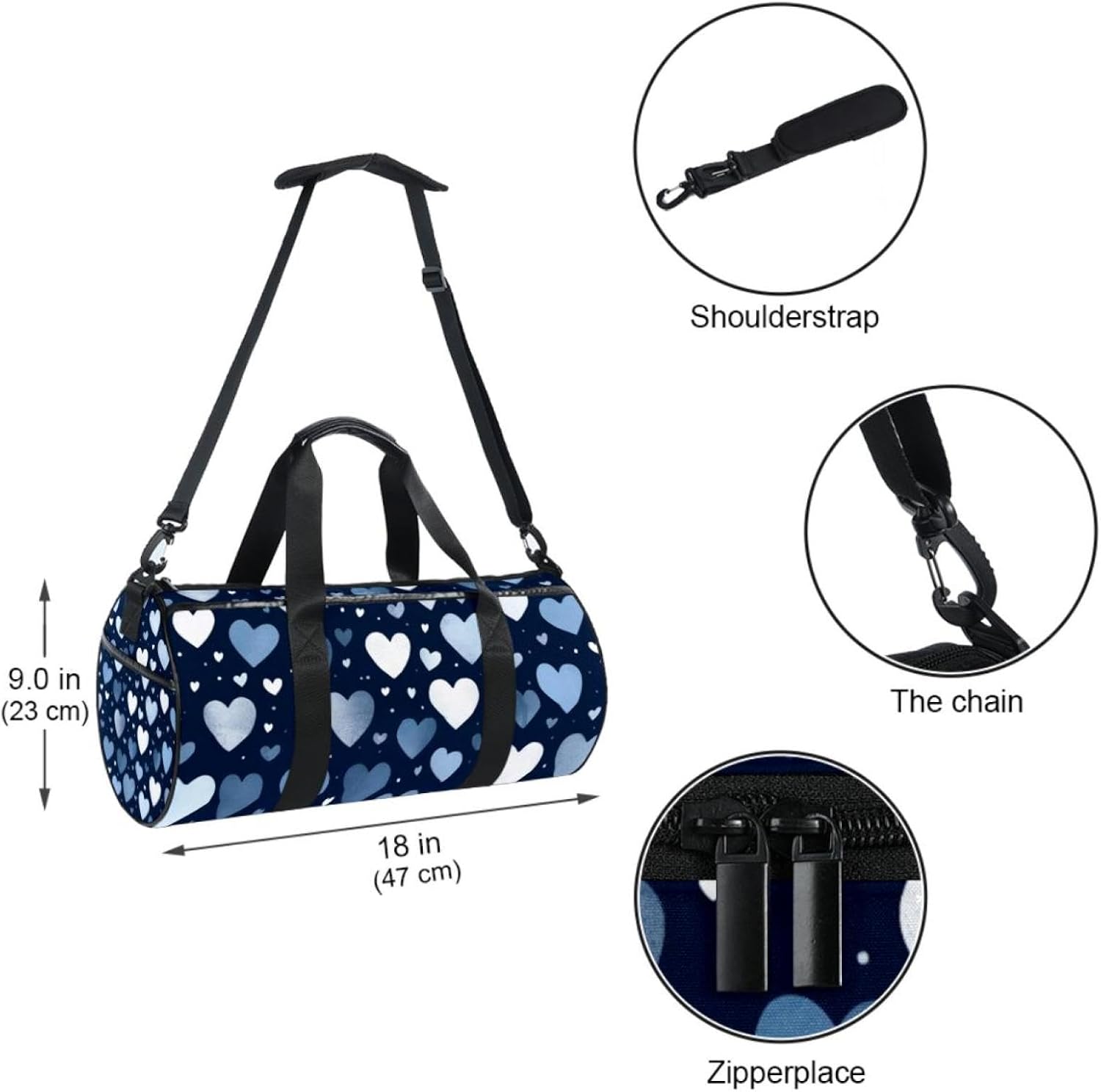 Gym Bags for Women,Duffle Bag for Travel,Art Colorful Heart,Gym Bag for Men