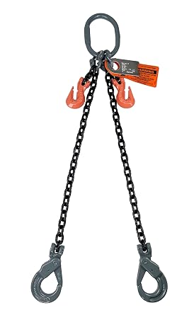 Advantage Rigging - Chain Sling - 3/8" x 10 Double Leg with Positive Locking Hooks and Adjusters - Grade 100