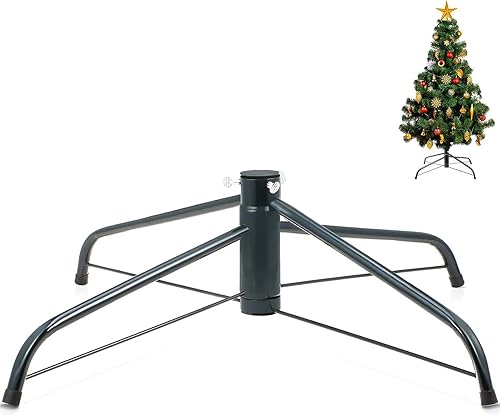 KUANVE Soporte de metal para árbol de Navidad, base plegable de 12 pulgadas para árbol artificial de Navidad de 1 a 3 pies, soporte de árbol de