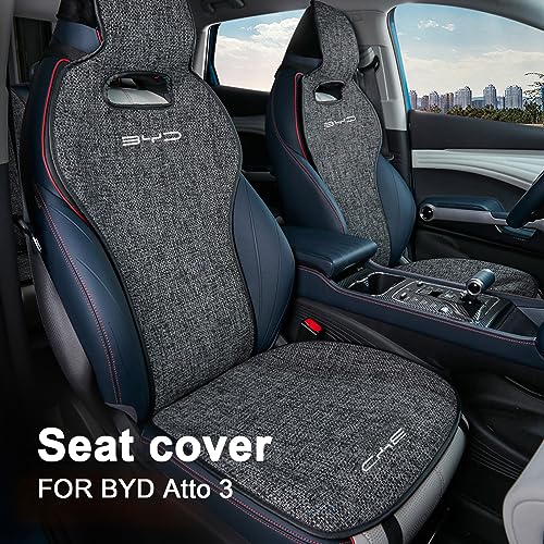 FDAIUN Car Seat Cushions for BYD ATTO 3 2022 2023 Ice Silk Material Front and Rear Seat Cushions and Backrests Back Pain Relief (Dark Blue)