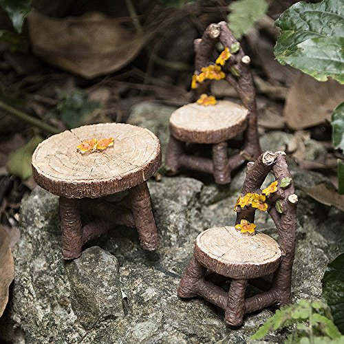 Lattook Fairy Garden Accessories, Lattook 8Pcs Miniature Table And Chairs Set Fairy Garden Furniture Ornaments Kit For Dollhouse Accessories Home Outdoor Micro Landscape Decoration thumb #3