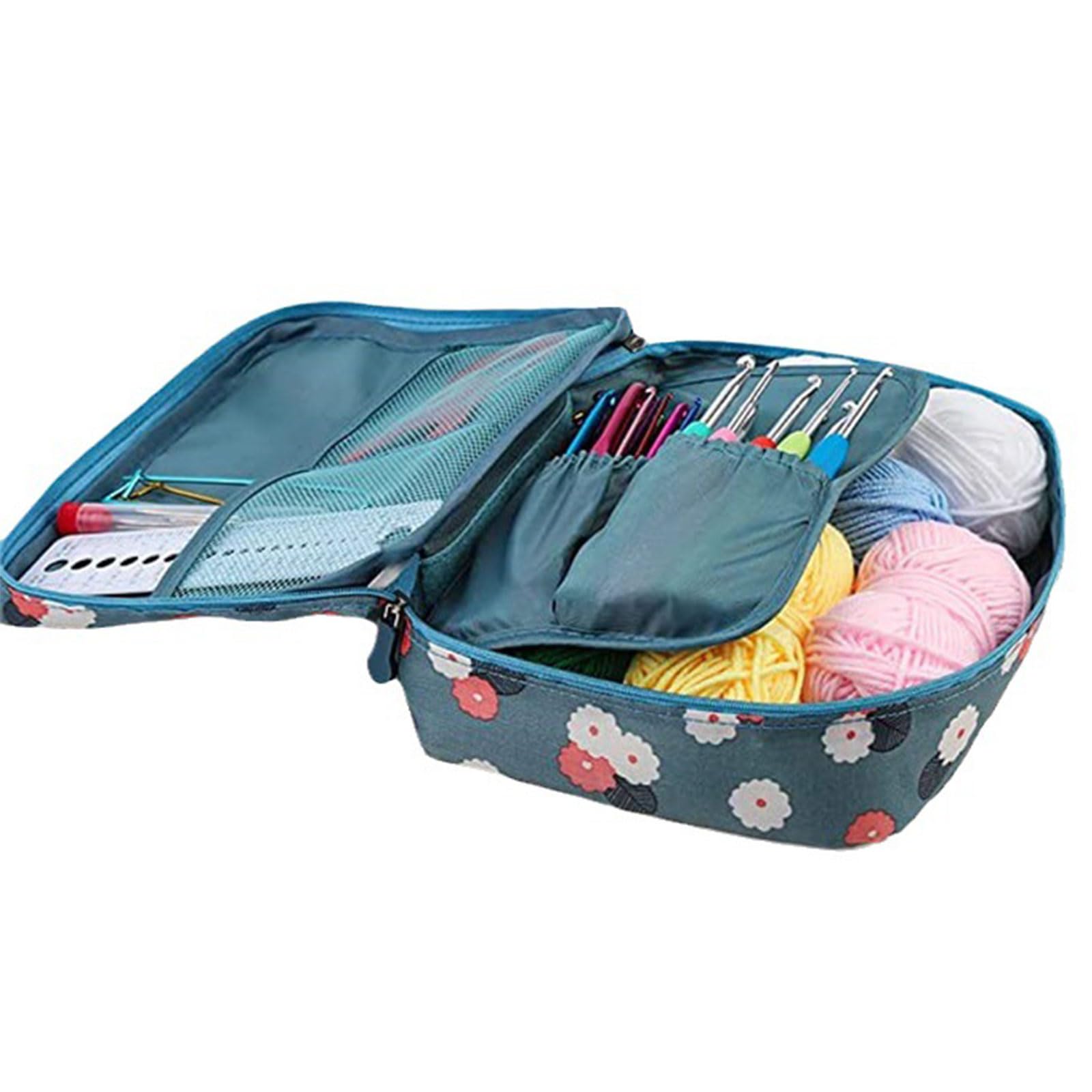 Ensemble de 107 crochets avec étui de rangement, accessoires de tricot, aiguille à crochet ergonomique pour la fabrication de sacs, gants, chaussettes, outils pour débutants, outils et accessoires de