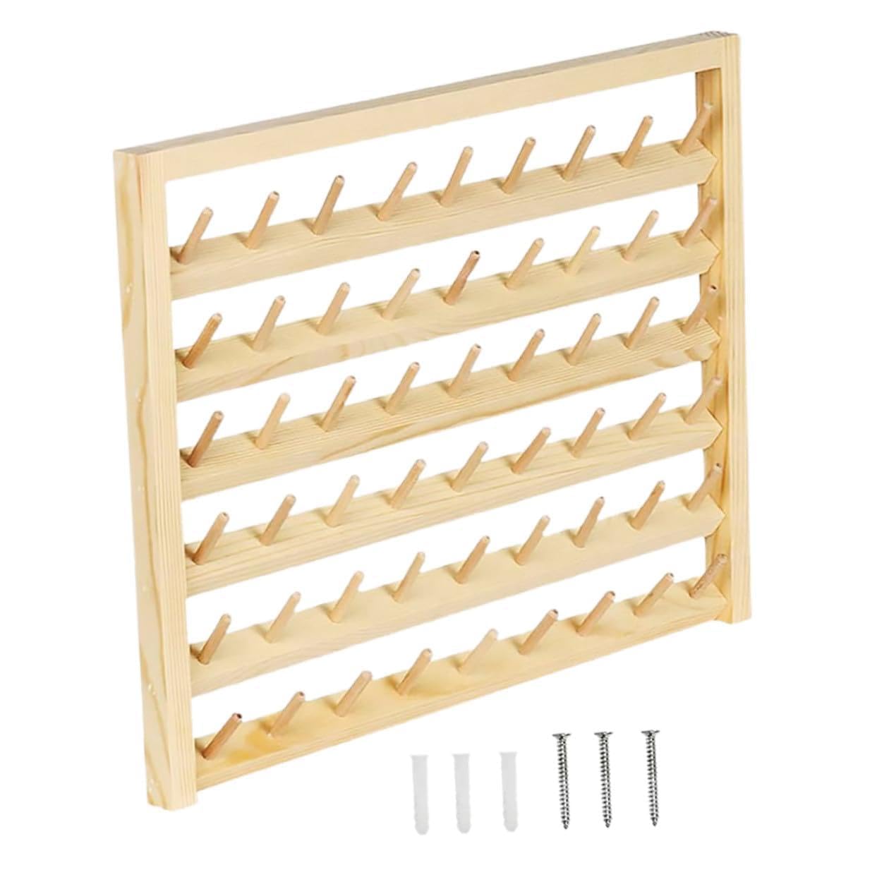 TEHAUX Organizador de de Hilo de Madera con Soporte Estable para Bordado y Costura Estante para Hilo Trenzado y Punto Cruz Fácil de Instalar y Usar sin Daños para Manualidades y Trabajos