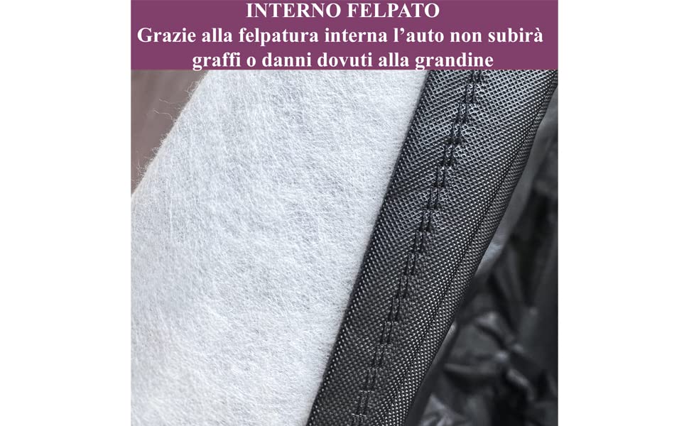 Rebeca Shop Telo COPRIAUTO Auto Copri Auto Felpato 250g con 6 Strappi Catarifrangenti - Impermeabile e con Doppia Cucitura - Size XL