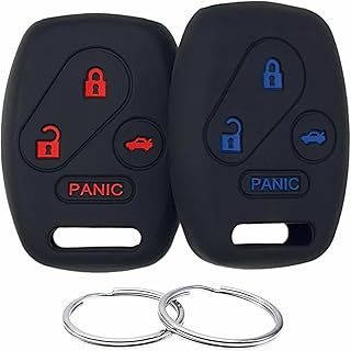 Silicone Rubber Key Fob Cover Compatible with 2003-2015 Honda Hybrid EX Accord Civic SI CR-V EX Element SE Pilot KR55WK49308 N5F-A05TAA N5F-S0084A