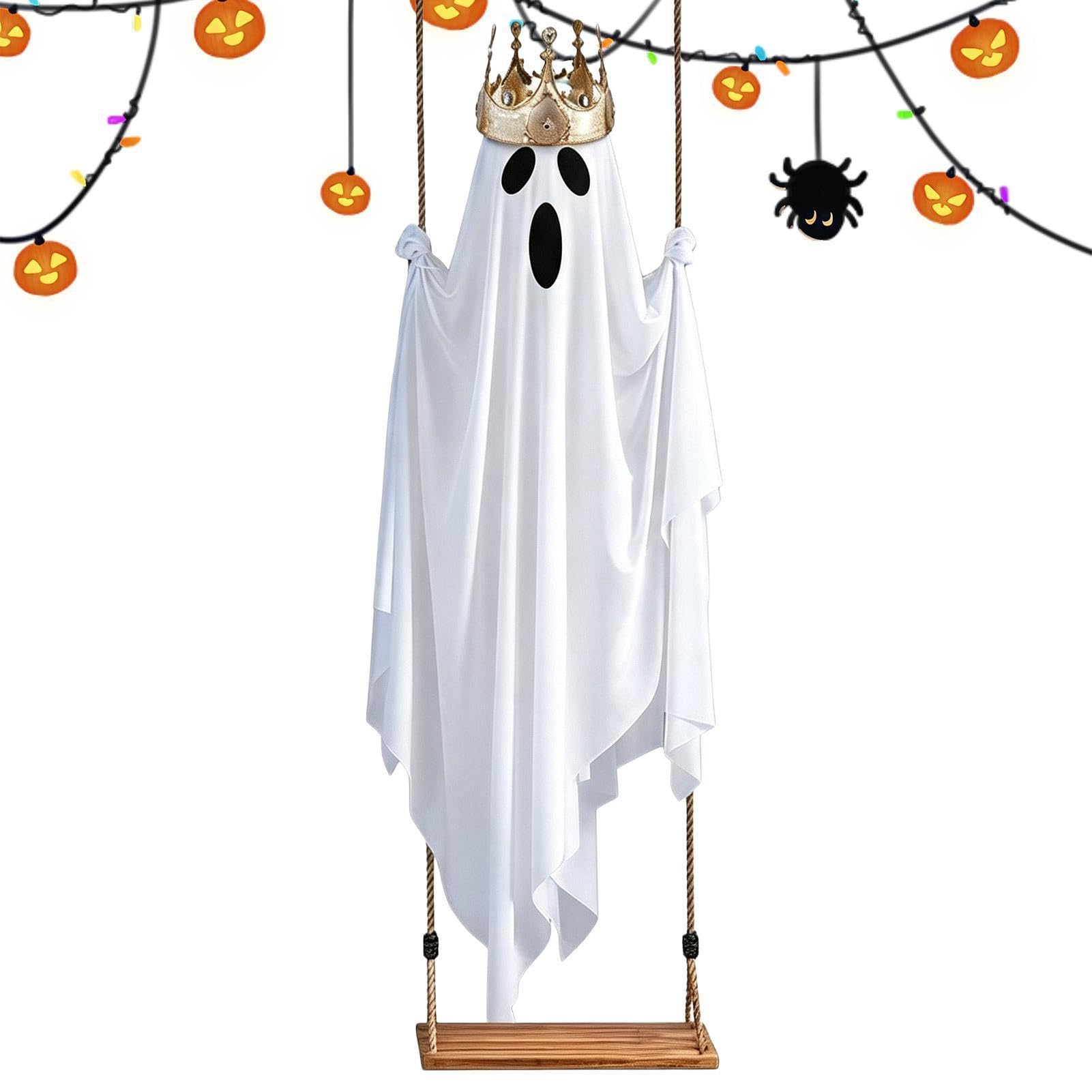 Huśtający się duch dekoracja zewnętrzna ze światłem 4,9 m straszne duże Halloween