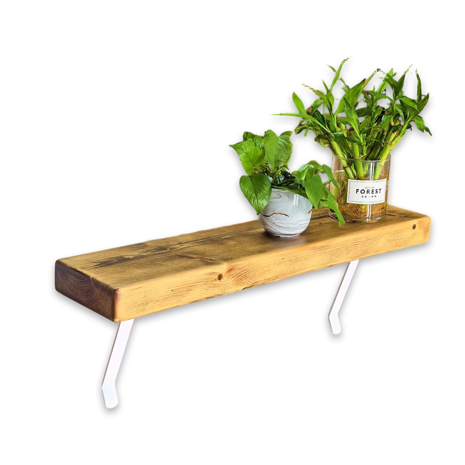 Mardili No Drill Radiator Shelf-Solid Pine Wood Floating Shelf Radiator Cover Top Shelf with Brackets for Hallway & Living Room(Rustic Pine,60cm)