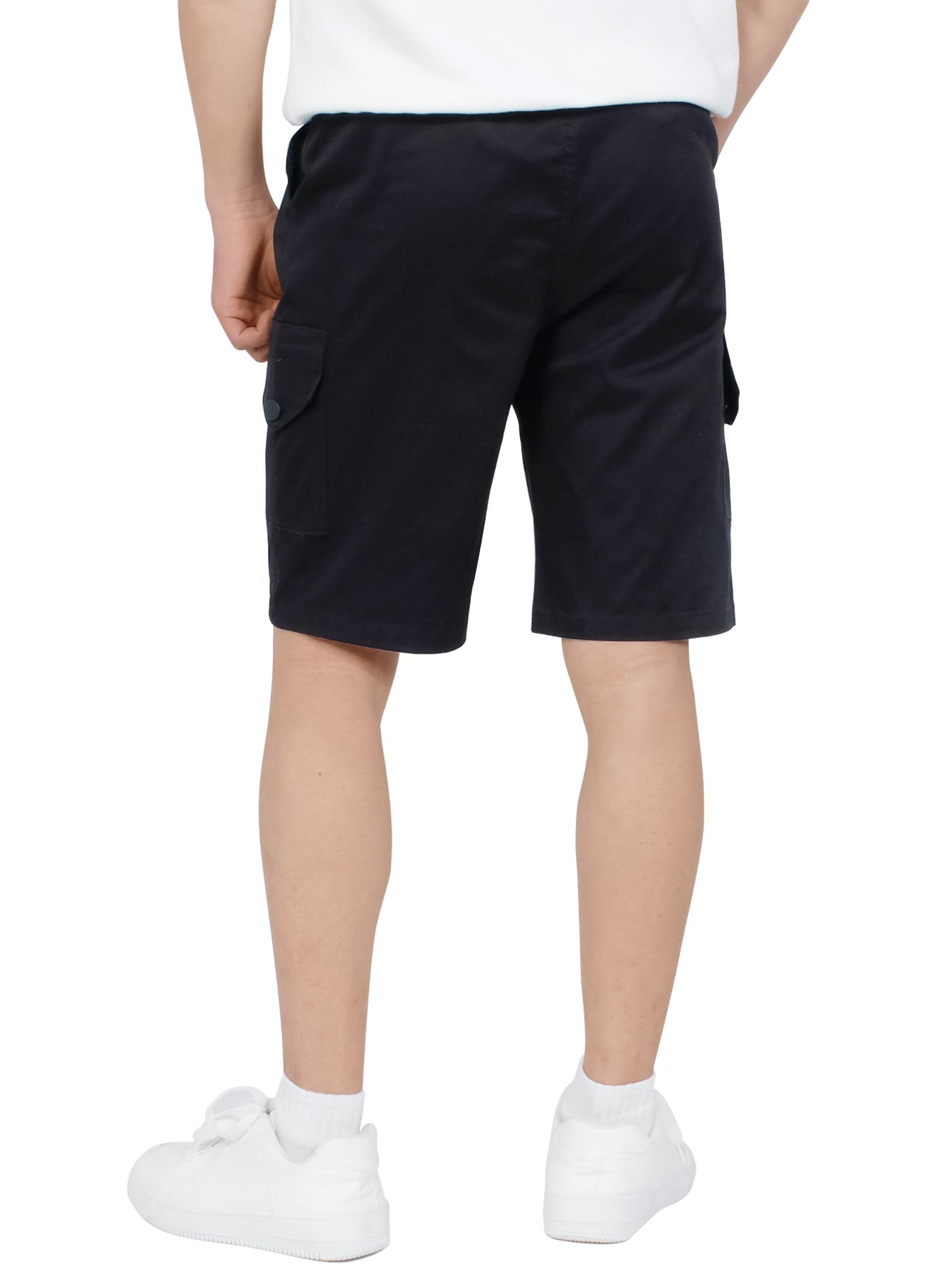 CAMLAKEE Short Cargo Enfant Garçon Pantalon Court Bermuda Été avec Taille Élastique