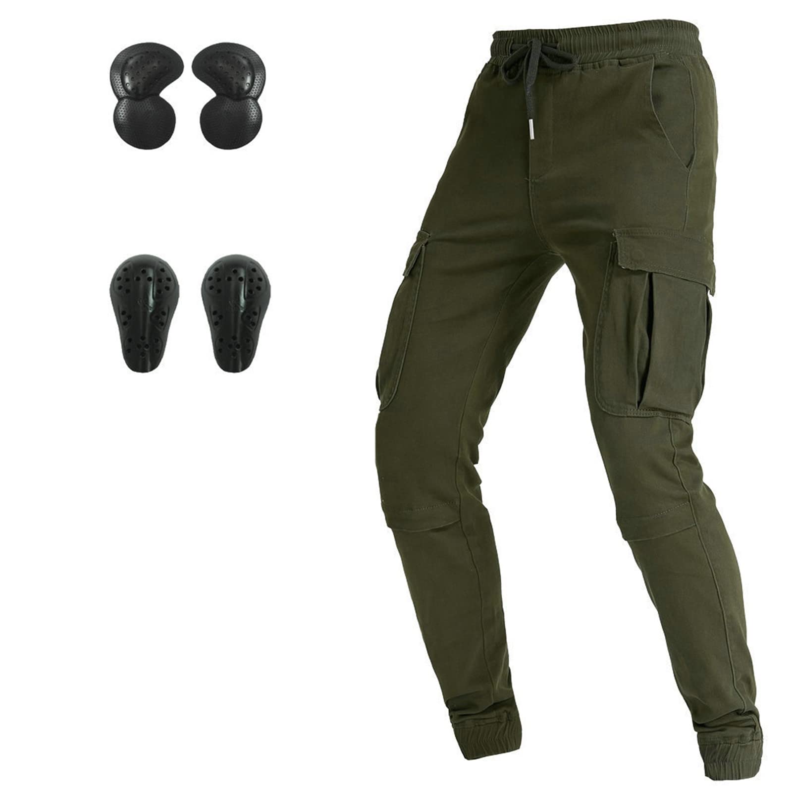Jeans Da Moto Da Uomini E Donne Pantaloni Protettivi Da Moto Pantaloni In Denim Rinforzati Foderati Protettivi Approvati CE Rimovibili Corazzati Denim Modern-Fit (Verde,3XL)