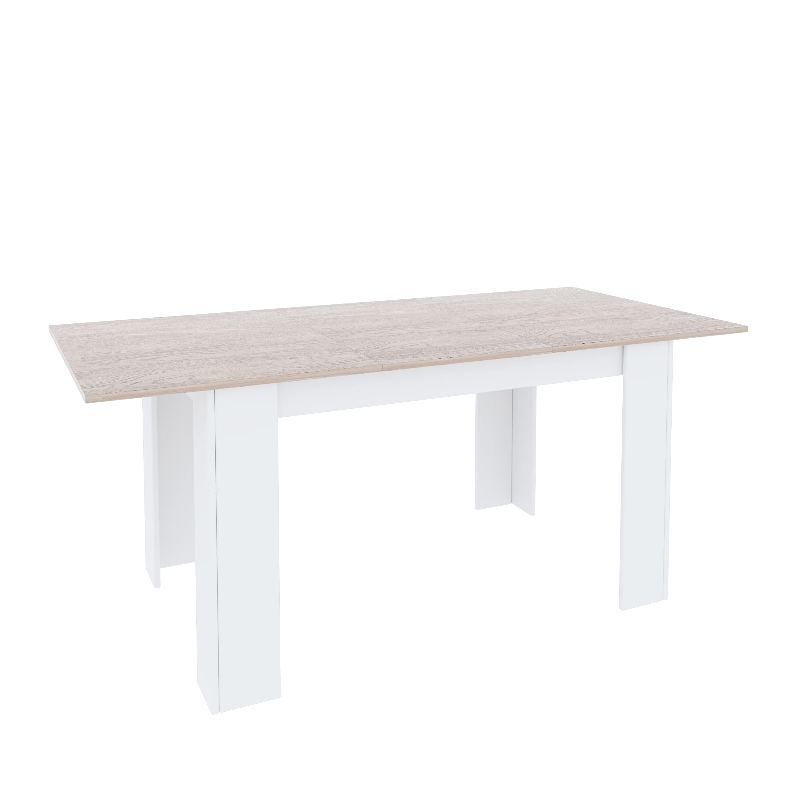 Arreditaly Tavolo Da Pranzo Allungabile Fino a 190 cm In Legno Toledo Tavolino Consolle Estensibile Salotto Salone Sala Pranzo Design Moderno Elegante 190 x 78 x 90 cm Colore Bianco E Rovere