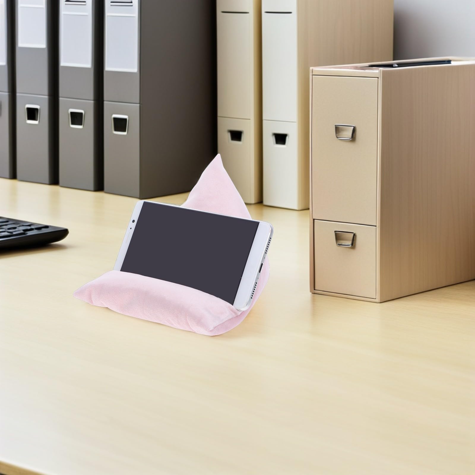 Gatuida Oreiller de Lecture Triangulaire Rose en Peluche pour Tablette