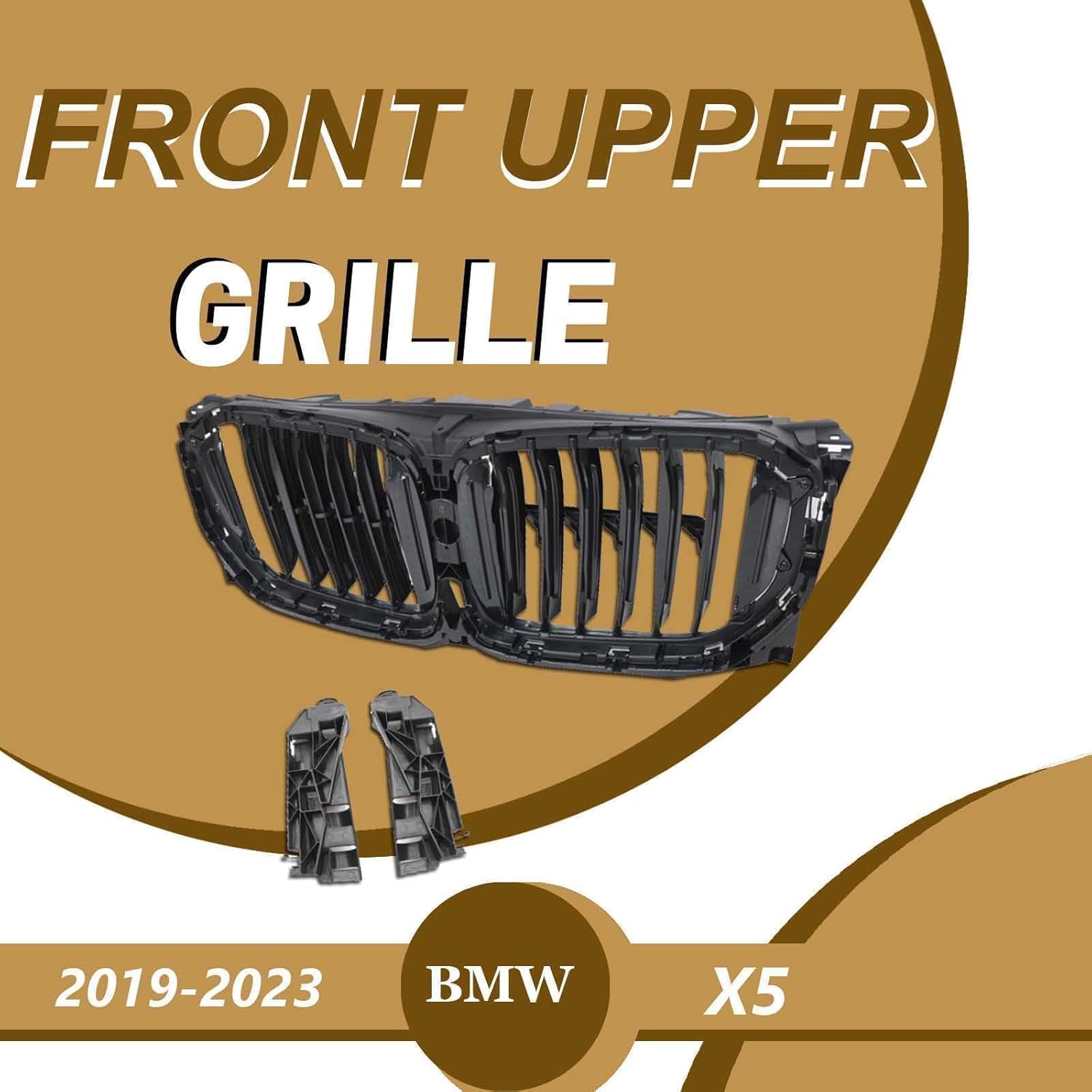 SecosAutoparts Bumper Upper Grille Air Shutter Flap Front w/O Motor Compatible with BMW X5 2019 2020 2021 2022 2023 Replace# 51749465525