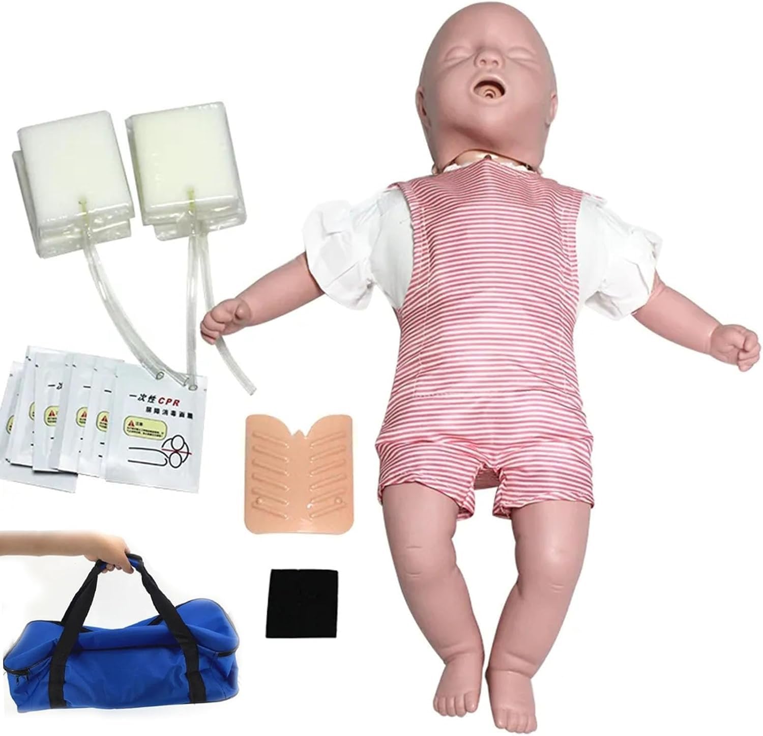Maniquí de entrenamiento de primeros auxilios para RCP para bebés Maniquí de obstrucción de las vías respiratorias para bebés para práctica de RCP y procedimientos de rescate por asfixia, fácil de usa