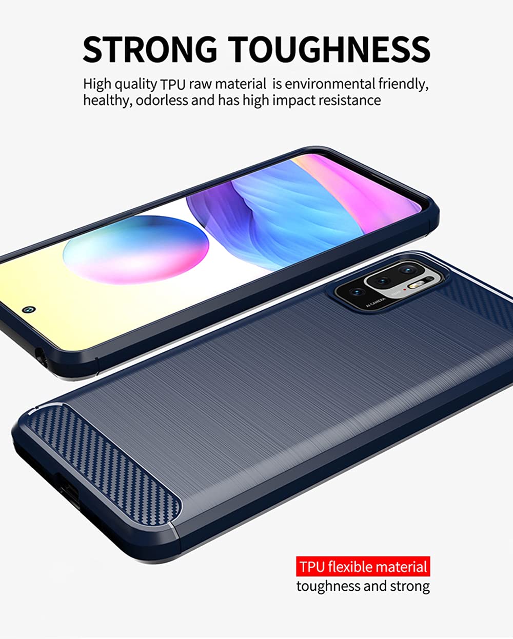CADORABO Cover in silicone TPU flessibile custodia frosted style CUSTODIA per RedMi 9T / POCO M3, Rosso