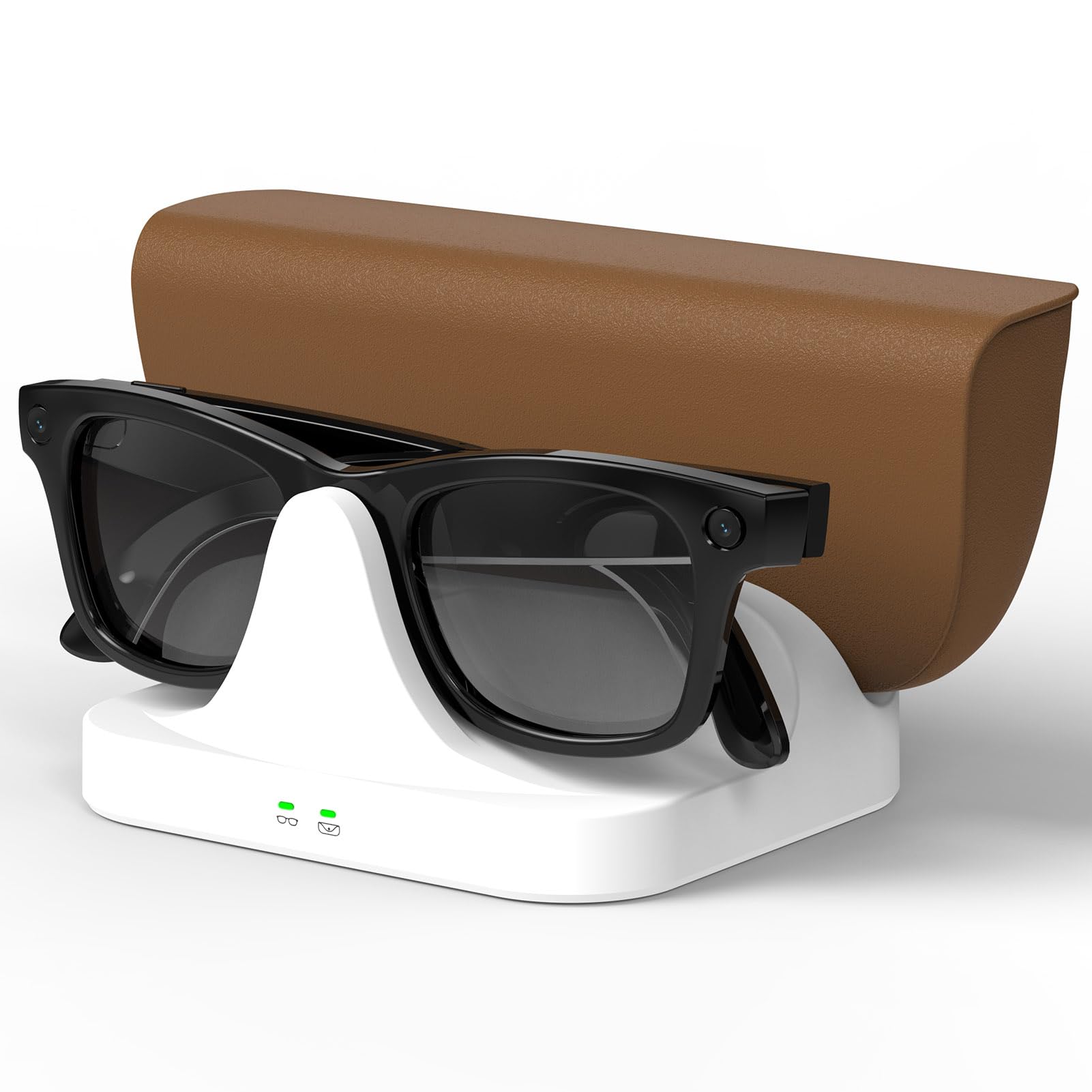 Ablink Base de carga magnética 2 en 1, para Ray-Ban Meta Gen 2 Wayfarer Skyler Blayzer Scirber Optics, estación de carga rápida para gafas meta y funda, indicador LED