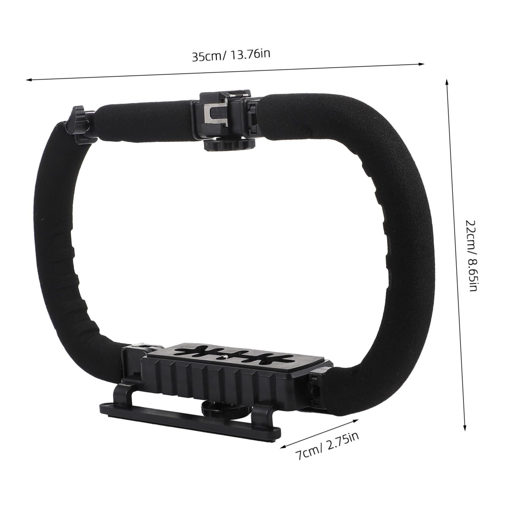 Stabilizzatore Video per Smartphone e Fotocamere Dv Impugnatura in Spugna Antistanchezza e 3 Porte Hot Shoe per Videomaker e Fotografi Professionisti