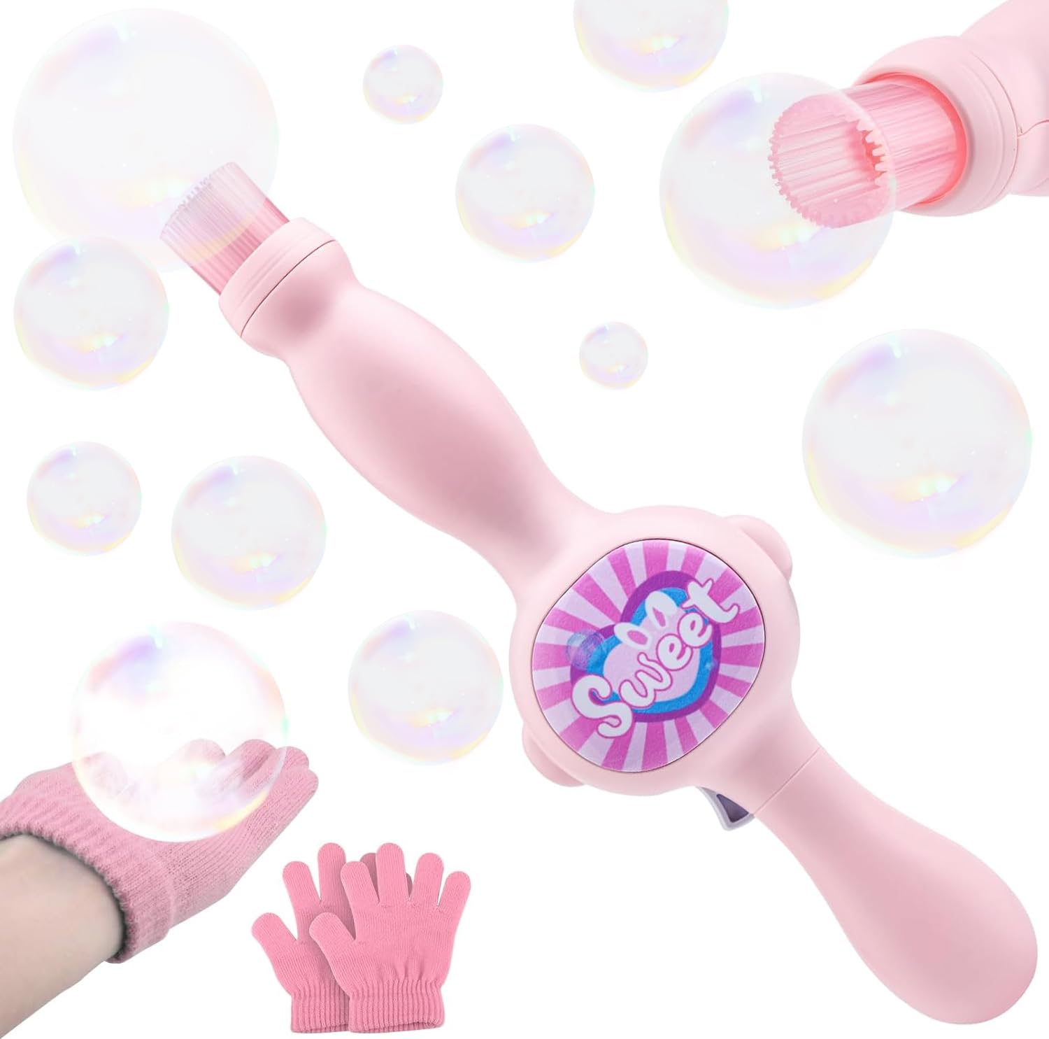 Vibbang Smoke Bubble Machine, Bubble Machine Elastic with Elastic Smoke Effect, Magic Interactive Fog Bubbles Machines, Fun Bubble Blowing Machine With Colorful Lighting, Summer Party Toy Gift