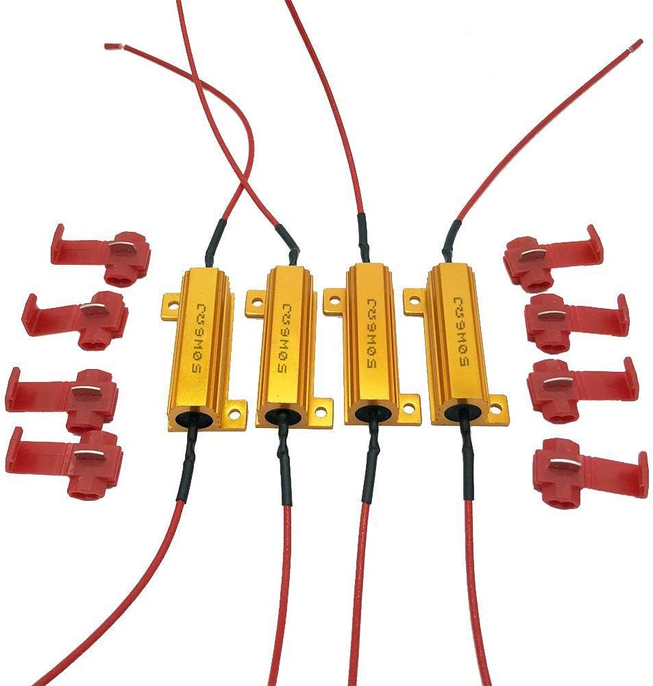 Malayas 4Pcs/Pack Car 50W 6OHM Load Resistors - Fix LED Bulb Fast Hyper Flash Turn Signal Blink Error Code Automotive