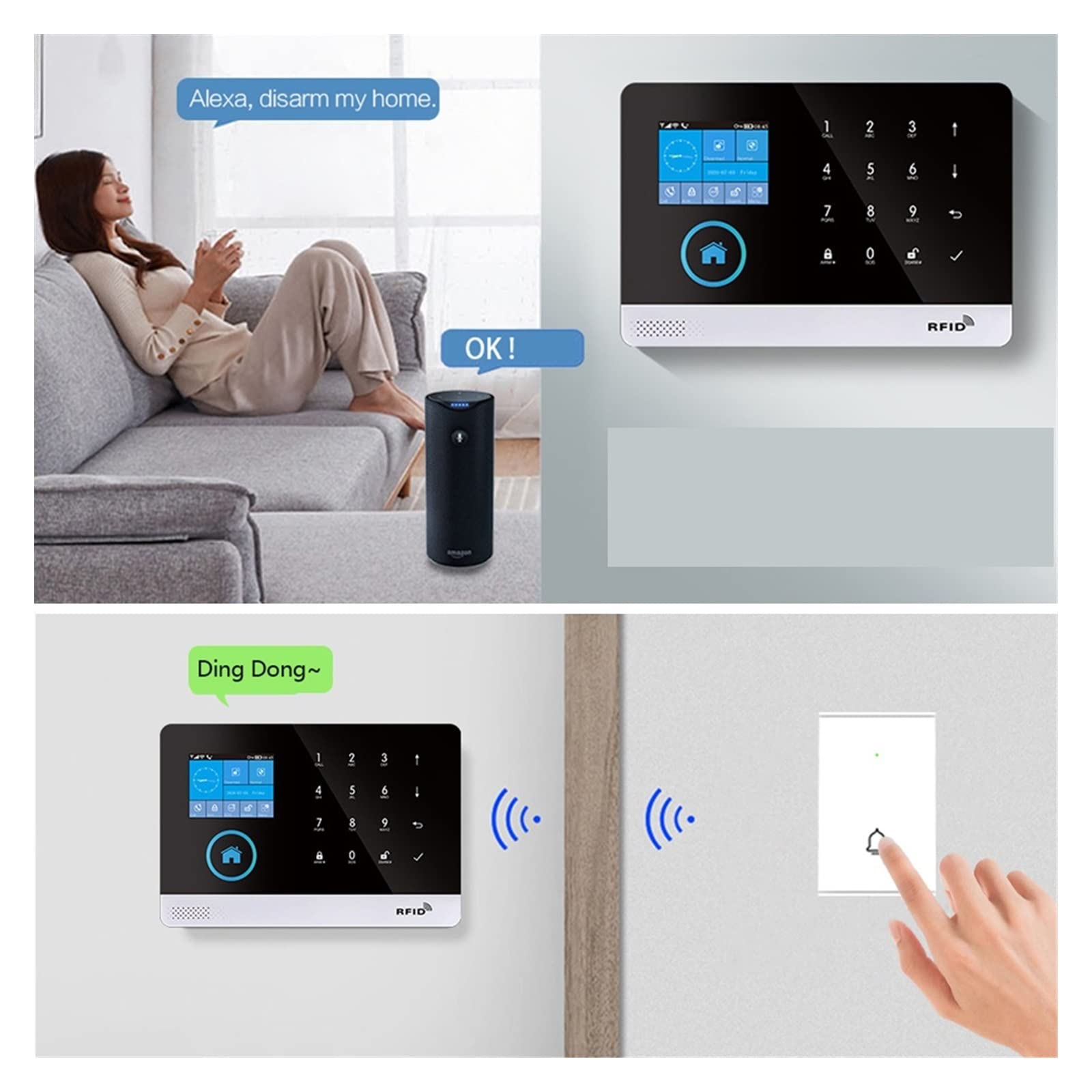 PG103 system alarmowy wi-fi dla bezpieczeństwa włamywacza do domu kontrola aplikacji Tuya 433MHz GSM bezprzewodowa z kamera z czujnikiem ruchu Do domu i garażu(B)