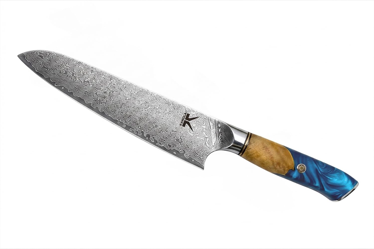 KAWOLA Damast Küchenmesser Santoku Kochmesser 21cm I Küchenmesser Damaststahl I Santoku Messer Damast I Damaststahlmesser Geschenkbox | japanisches Kochmesser