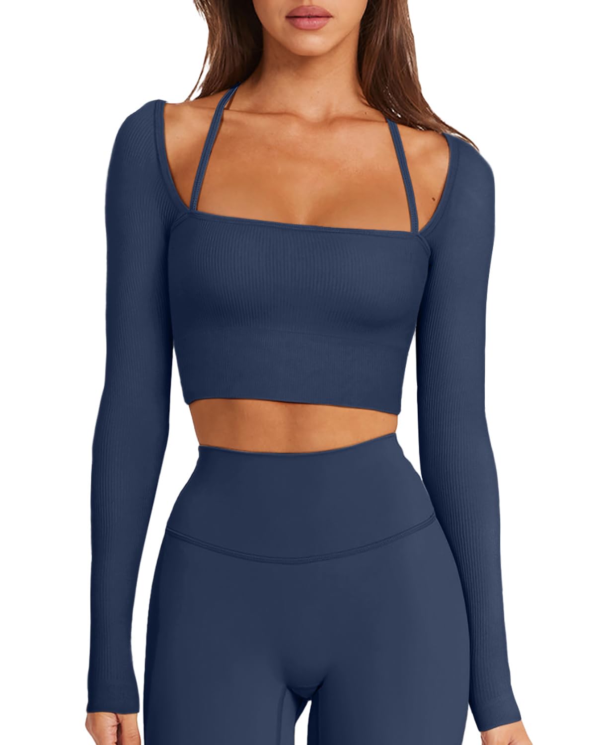 LASLULU Halter Neck Crop Top