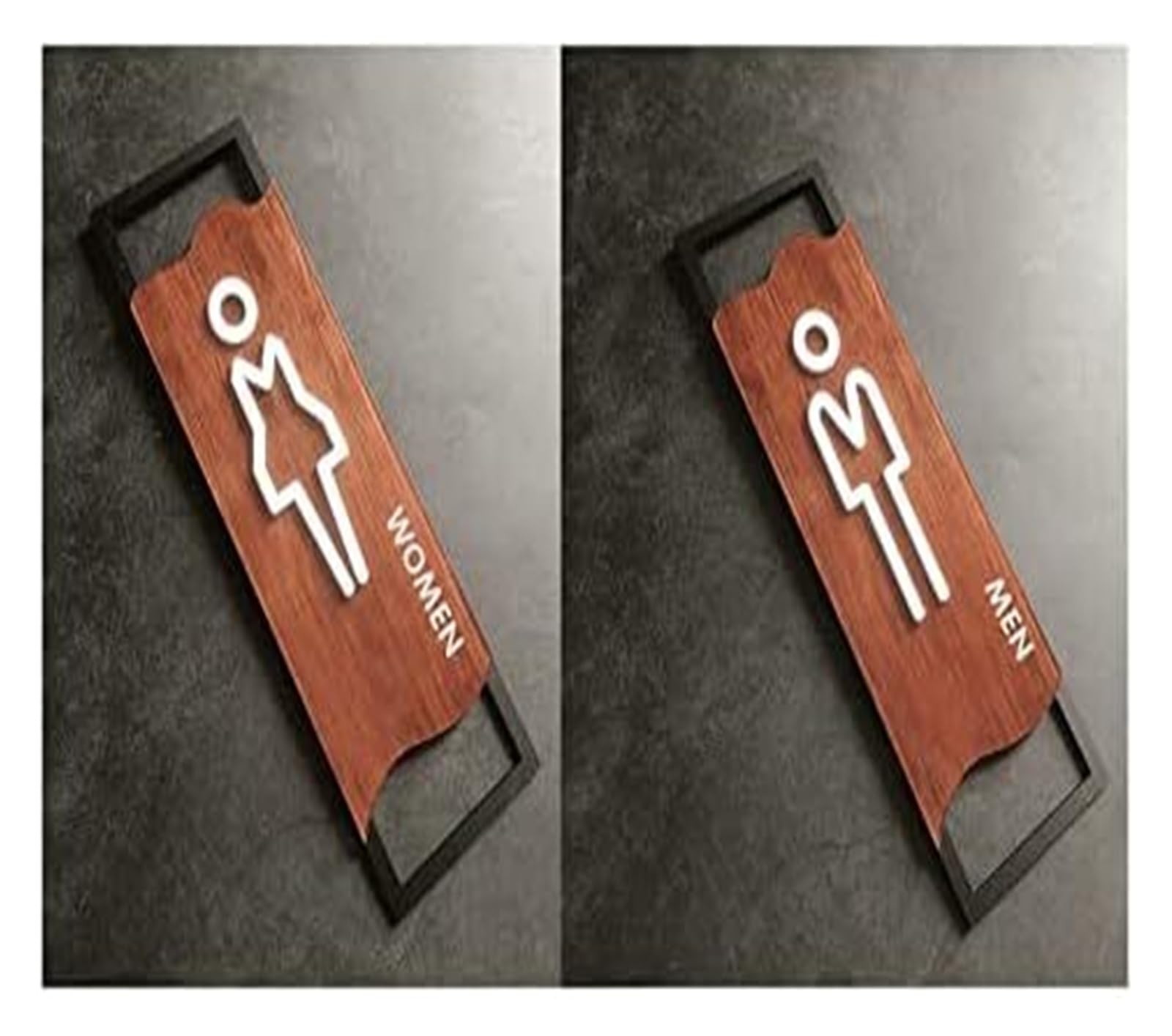 Signe de toilette en acrylique lot de 2 plaques pour porte de salle de bain