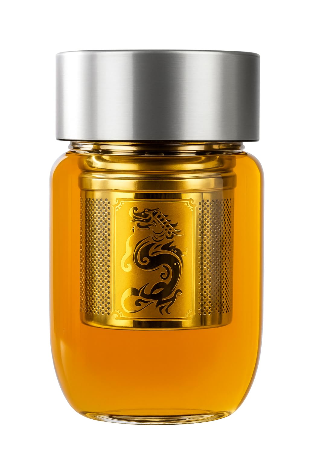 GlazzKraft Glass Tea Infuser Bottle, Portable Travel Glass Water Bottle with Tea Infuser for Loose Leaf Tea