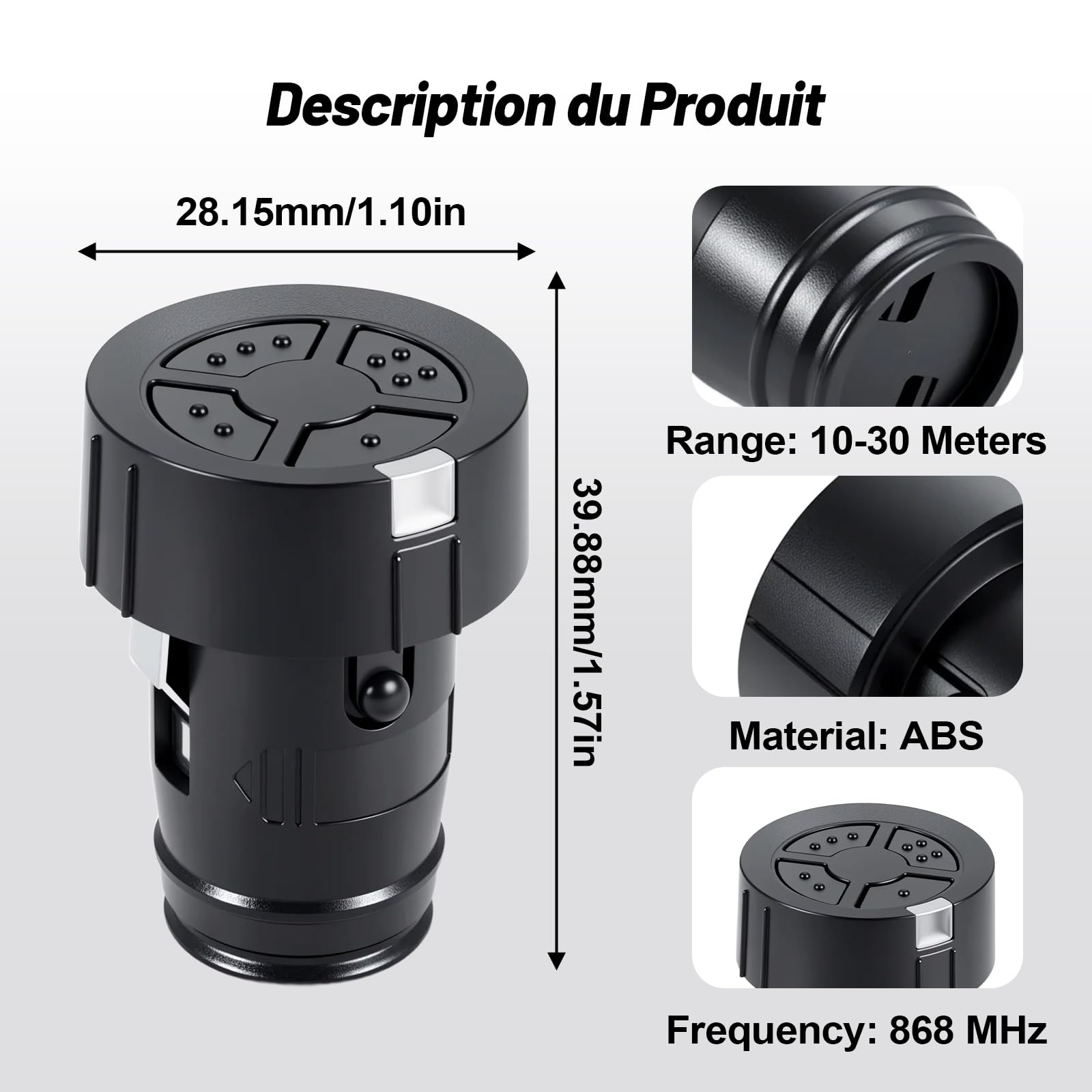 Télécommande Portable 868 MHz HSZ4 BS-4, ouvre-Porte de Garage à 4 Boutons, Compatible avec Les Moteurs 2/3, SupraMatic, ProMatic, RollMatic, RotaMatic et LineaMatic, Lot de 2