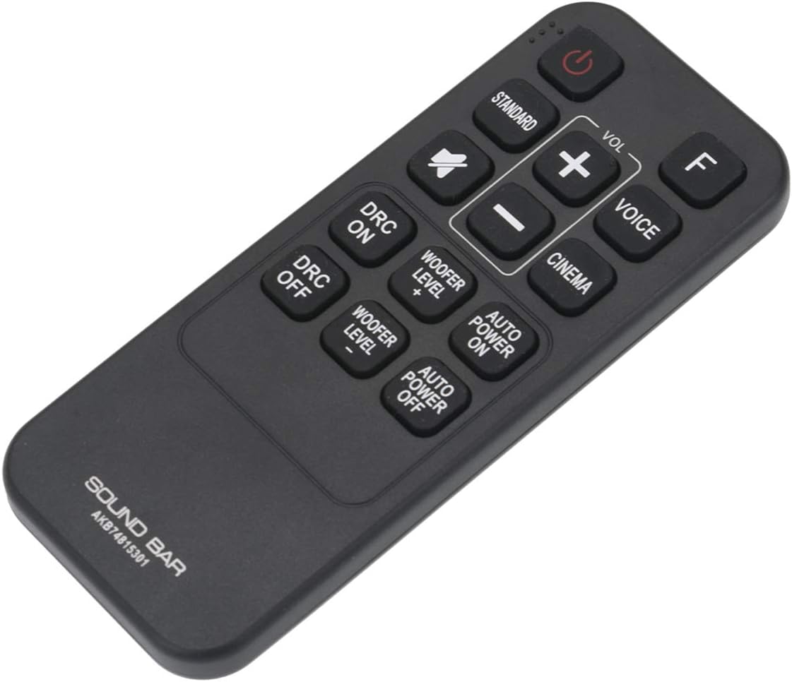 AKB74815301 Remote Control Replacement Applicable for LG Soundbar S55A3-D LAS454B S45A1-D LAS453B SH3B SPH3B-W SH3K SJ4Y SPH4B-W LAS485B Sound Bar