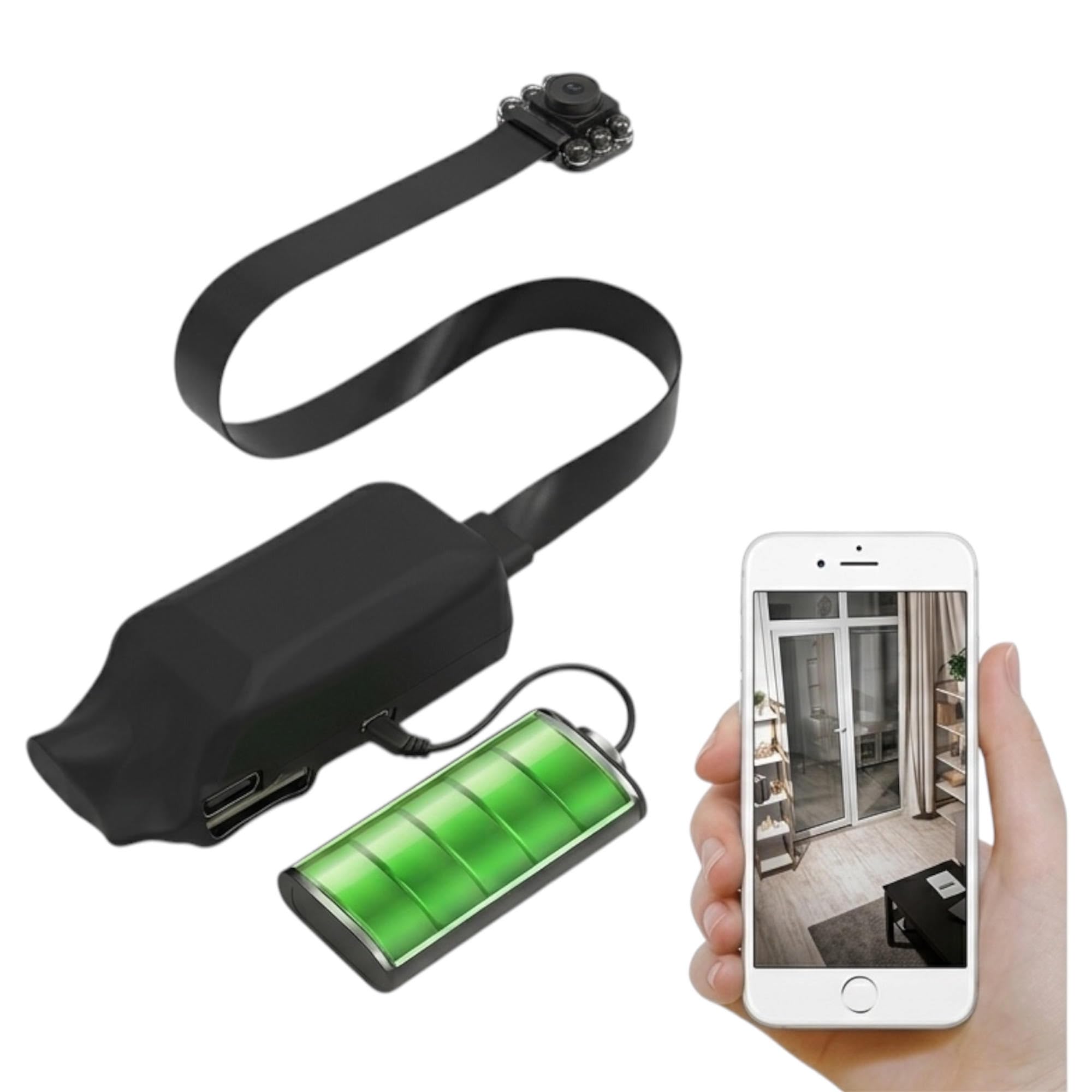 Mini Telecamera WiFi di Sorveglianza con Sensore di Movimento, Infrarossi con Batteria 4 ore, Controllo da Smartphone, Visione Notturna Microcamera 1080P