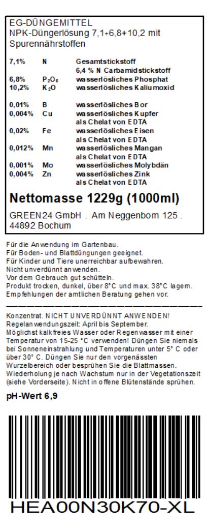 Heckenpflanzen Dünger XL 1 Liter Supreme für Laubhecken und Immergrüne Hecken