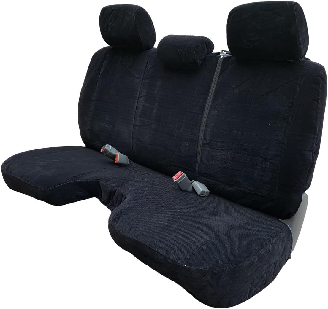 Seat Covers Made to fit Compatible with Toyota Tacoma 2012 Front Bench Seat with Three Adj Headrest Large Notched Cushion A30 (Dark Gray)
