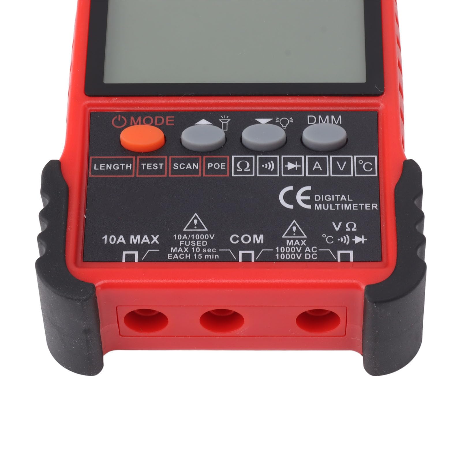 Netzwerkkabeltester, Digitalmultimeter, LCD-Bildschirm, Multifunktions-Tracker-Kit für Ethernet-LAN-Kabeltests, 600 M Kabellängenmessung für Elektriker (Rot)