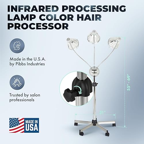 Miniatura 4 de Pibbs Lámpara de 3 cabezales con base de lujo y brazos cromados (modelo TL931)