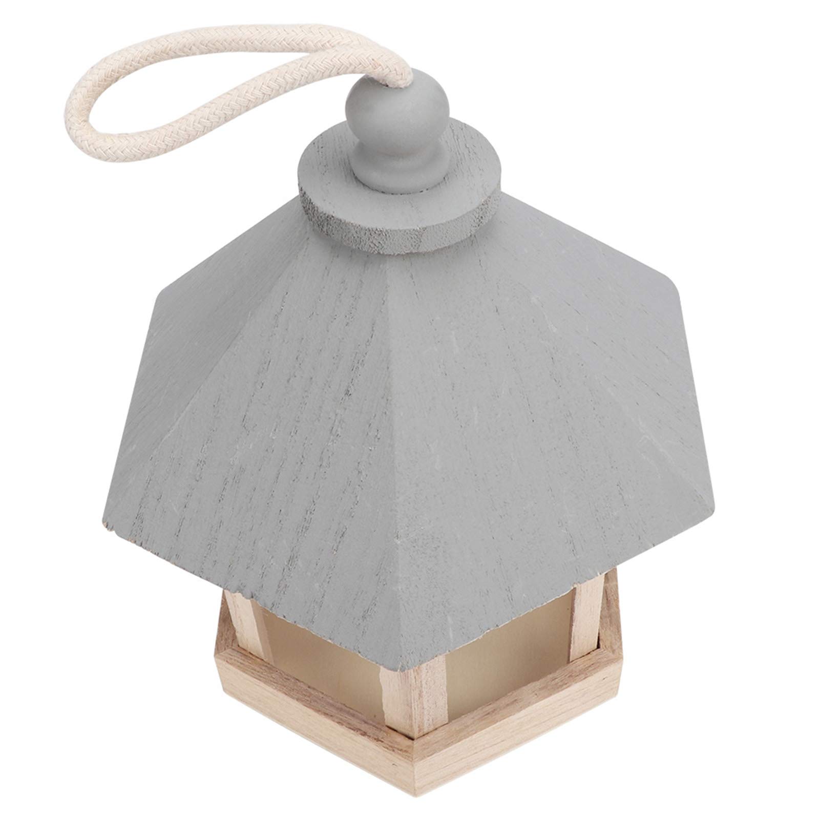 Comedero para pájaros de Madera, Comedero para Pájaros para Exteriores Comederos para Pájaros Colgantes de Madera Adornos de Nidos de Pájaros Comedero Colgante para Pájaros con Cuerda