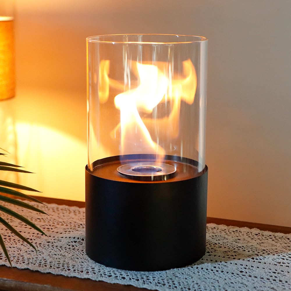 JHY DESIGN 29cm Tabletop Fire Pit Bowl Metal Indoor Outdoor Fireplace for Patio Garden Living Room
