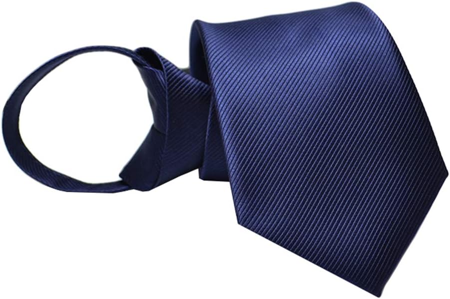 Men's Lot 6 PCS Classic Zipper Ties Pretied Solid Color Necktie Set