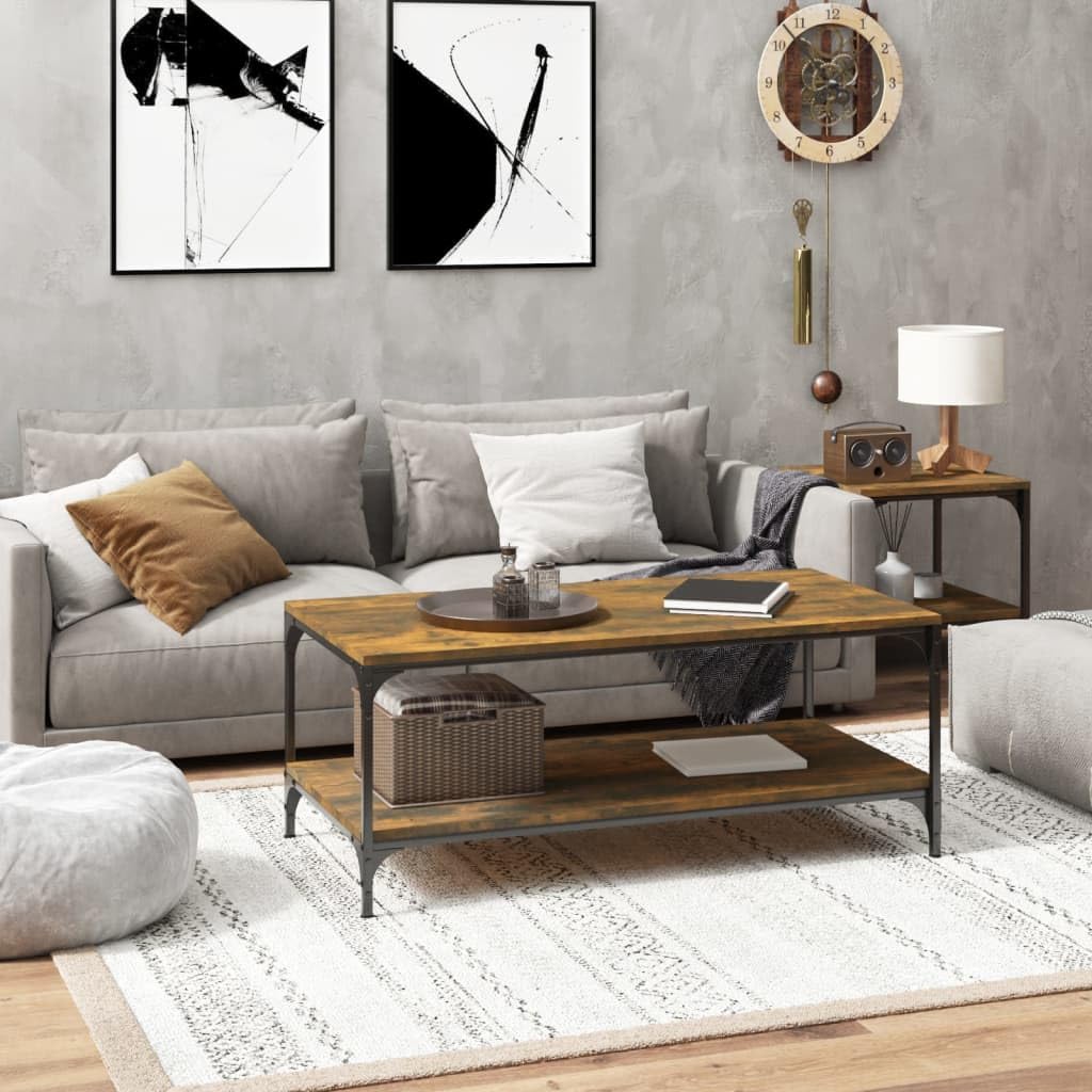 vidaXL Tavolino da Salotto Rovere Fumo 100x50x40 cm Legno Multistrato
