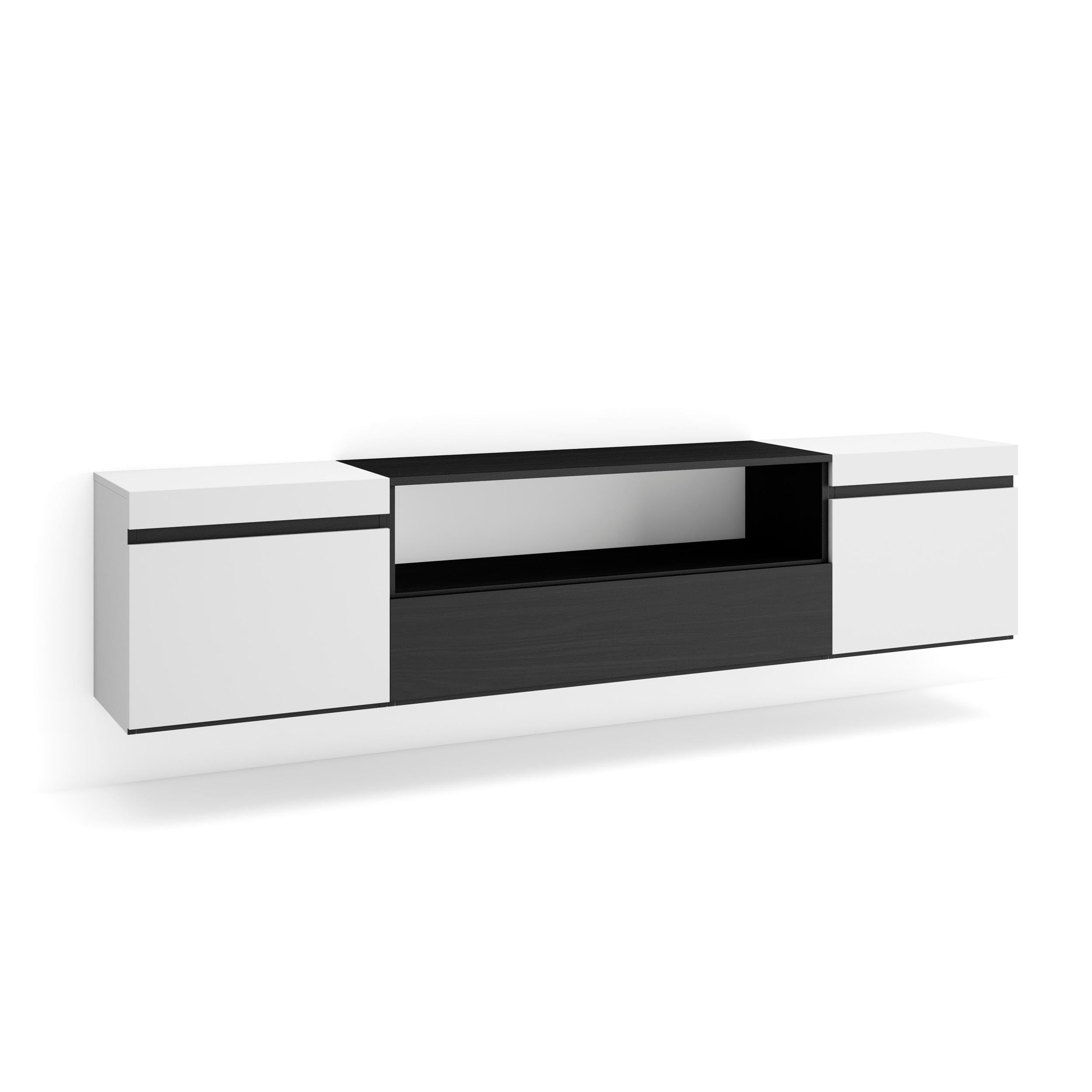 Skraut Home - Tv - Meubel - Hangend - 240x35x45 Cm - Zwart