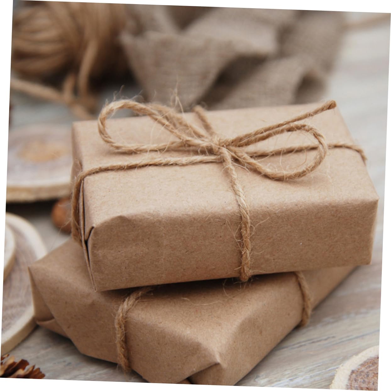 HAPINARY Geschenkpapier Rollen Braun 2 Stück Diy Verpackungspapier Zum Geburtstag Bastelprojekte Kreativ Gestalten Sicheres Papiermaterial Leicht Schneiden Schlicht