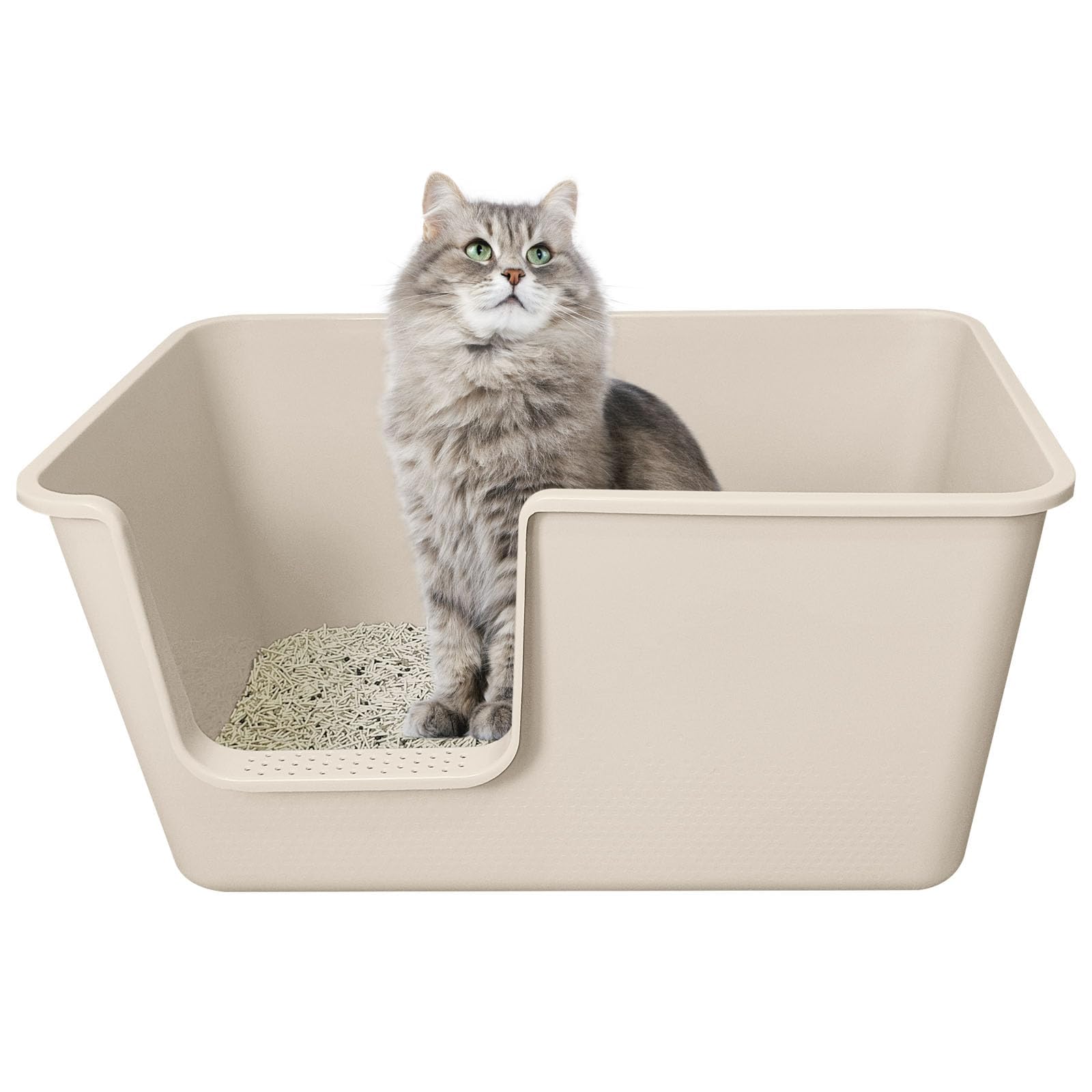 Amazon | Vevesoas 猫トイレ 超大型（サイズ：62cmx38cmx32.5cm）ネコ