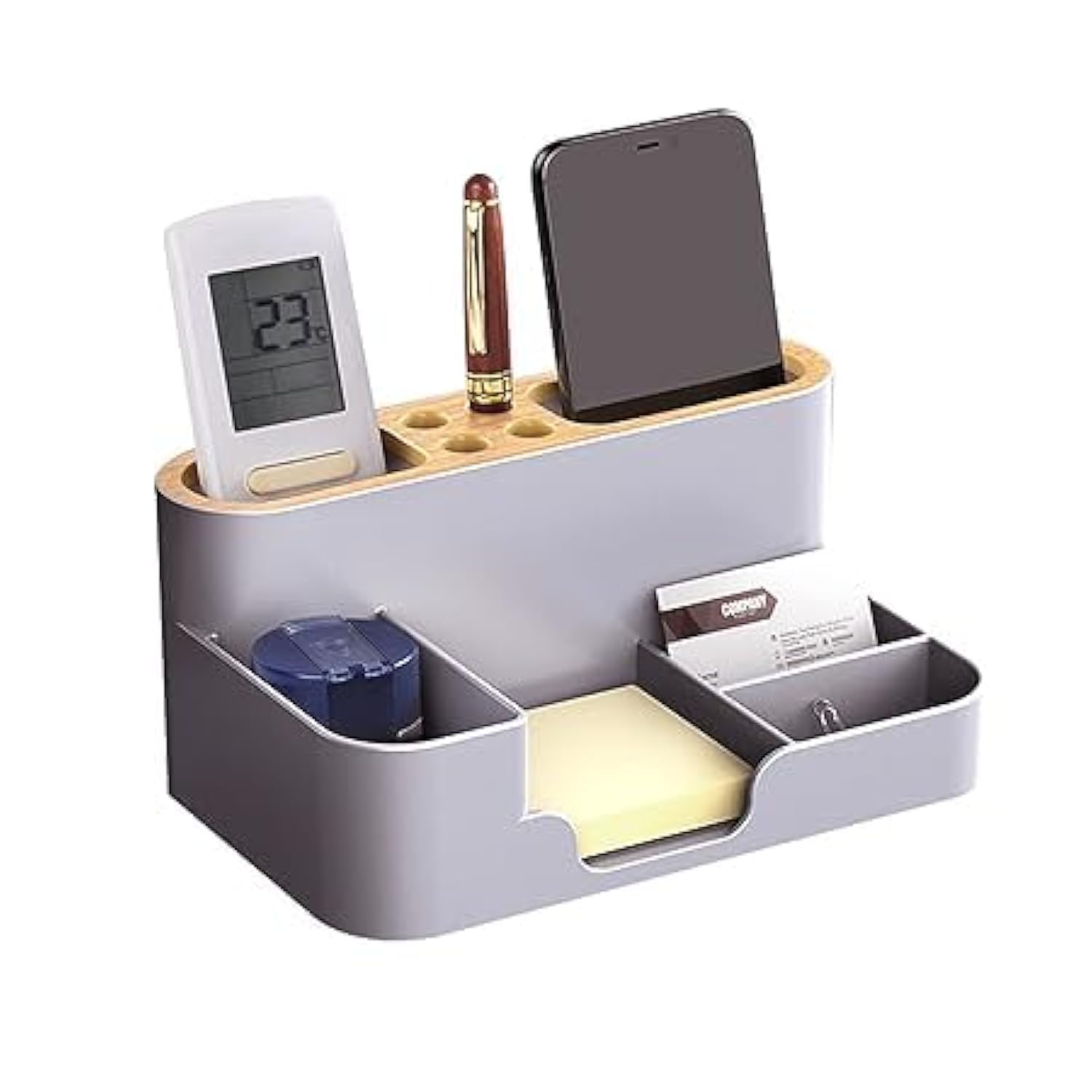 FreshDcart Office Desk Organizer - Multifunctional 6-Compartment Mobile Pen Stand, Perfect for Study Pens, Staplers, Clips, Sticky Notes - Mobile Holder for Table Office (Grey Color Pack Of 1) (B0CPYKSLTF) Amazon Price History, Amazon Price Tracker