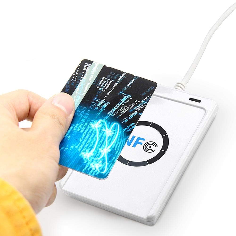 Ejoyous NFC RFID Reader/Writer, ACR122U IC Card USB Reader Writer Kontaktloser Smart Card Reader Writer, Smart Card Reader Writer mit USB-Kabel, Unterstützt ISO 14443 Typ A und B