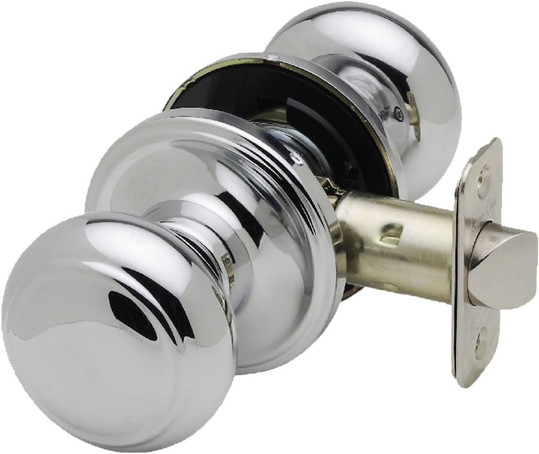 Copper Creek Polished Stainless Door Knobs - Round Colonial Knob, 1 Pack, Interior Passage Handle Perfect for Home Improvement - Fits All Standard Doors - Hallway, Closet, Bedroom, Bathroom Polished Stainless 1 Pack Knob Passage