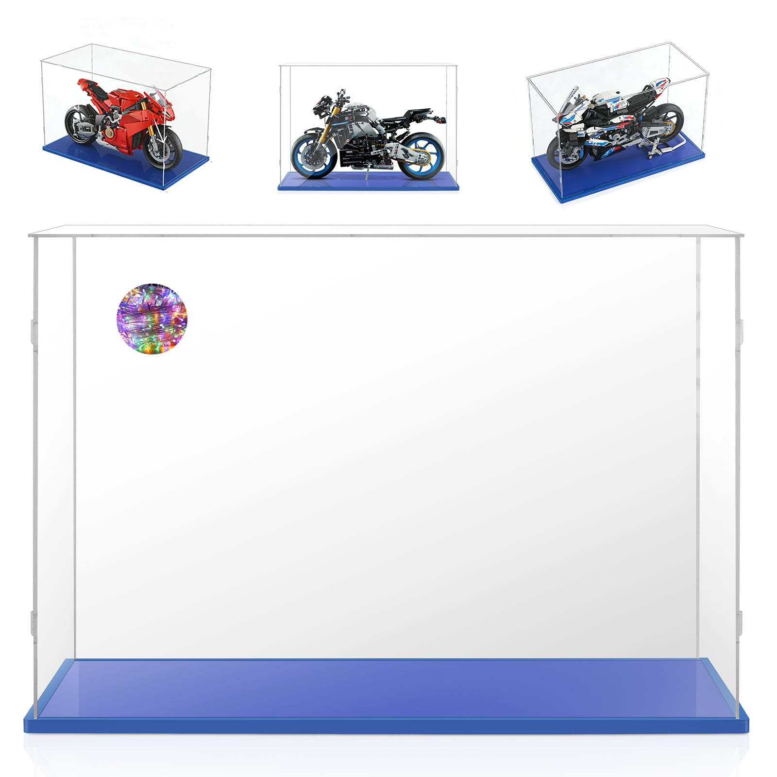Vitrina Expositora 50x20x35 para Lego Moto Yamaha MT-10 SP 42159 BMW M 1000 RR 42130 Ducati Panigale V4 S 42202