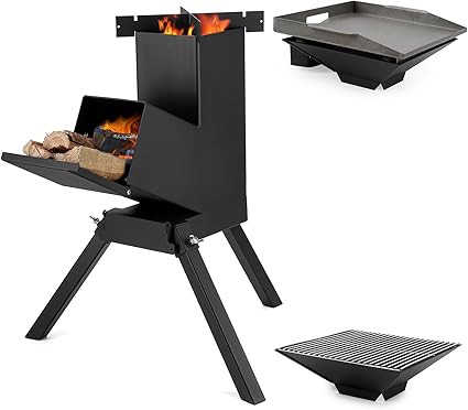 Stanbroil 3 in 1 Rocket Stoves with Grill Rack, Griddle