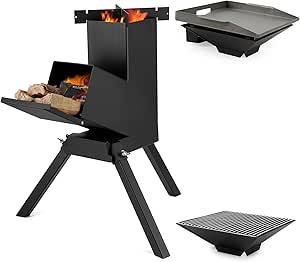 Stanbroil 3-in-1 Rocket Stove with Grill Rack, Griddle, and Pot Stand