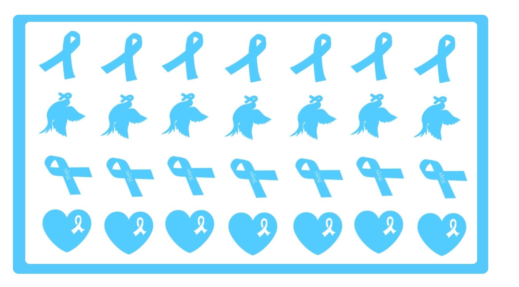 Diabetes Awareness Collection (Diabetes Vinyl Stickers Ribbon c1 l.Blue)