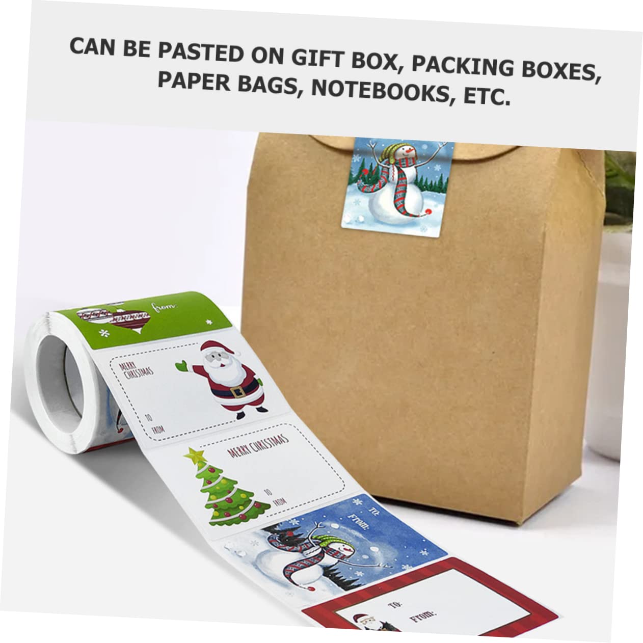 SHINEOFI 8rotoli Adesivi Natalizi Autoadesivi Per e Confezioni Etichette Festive Design Animati Per e Personalizzare e Biglietti