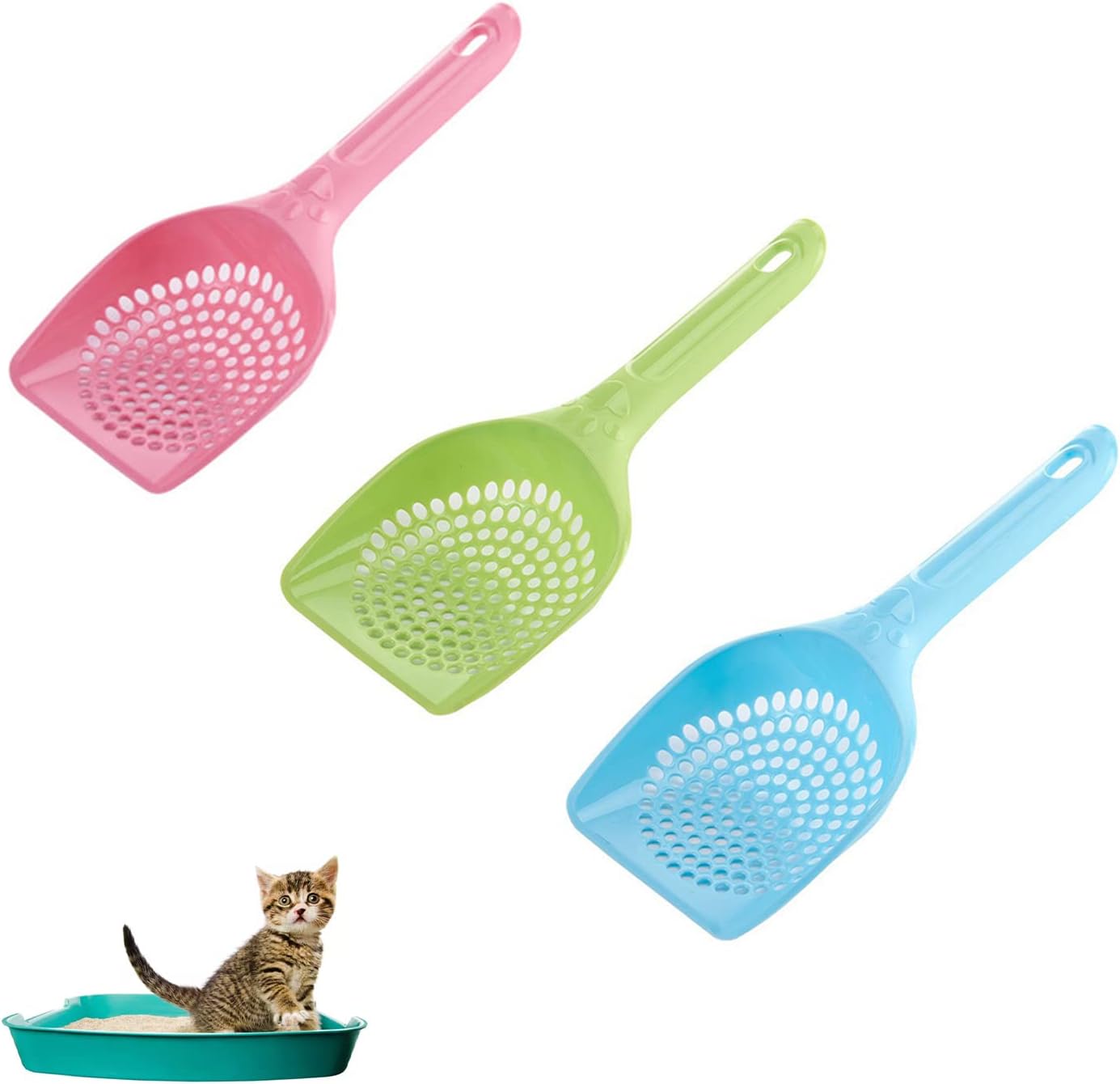 Eruinfang Cat Litter Scoop 3Pcs Cat Litter Scooper Long